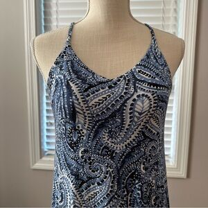 EUC, women’s small hi-low dress, blue paisley